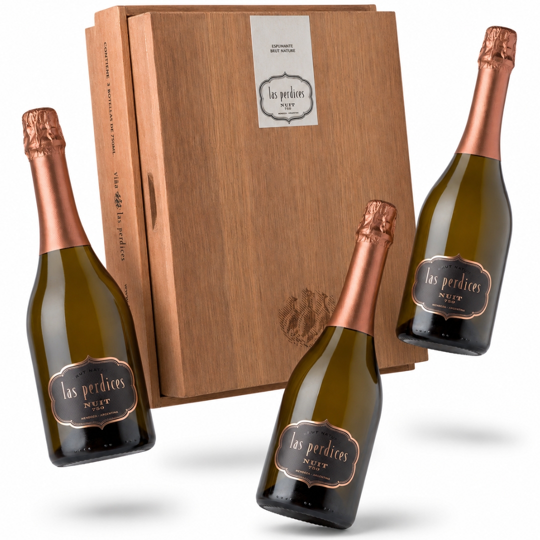 Estuche Las Perdices Nuit Champenoise Brut Nature x3