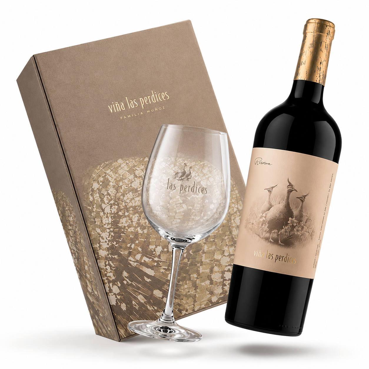 Estuche Las Perdices Reserva Malbec + Copa