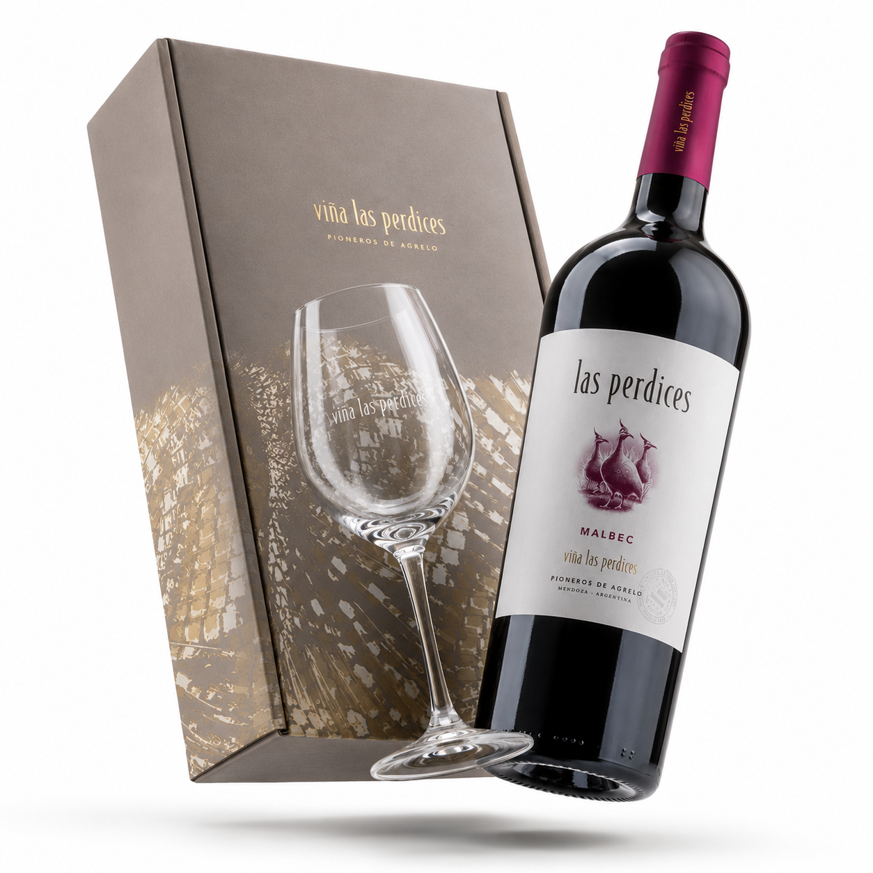 Estuche Las Perdices Varietal Malbec + Copa