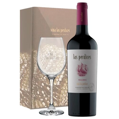 Estuche Vino Perdices Varietal + Copa