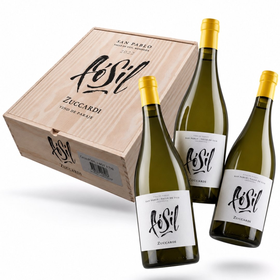 Estuche Zuccardi Fósil Chardonnay x3 Regalo de Montaña