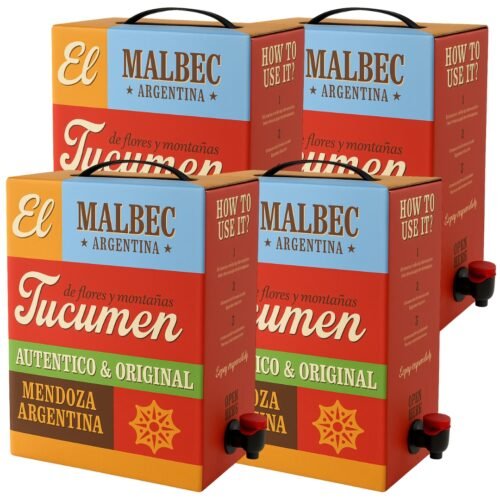 Vino Bag in Box Tucumén Malbec 3 Litros x4 unidades