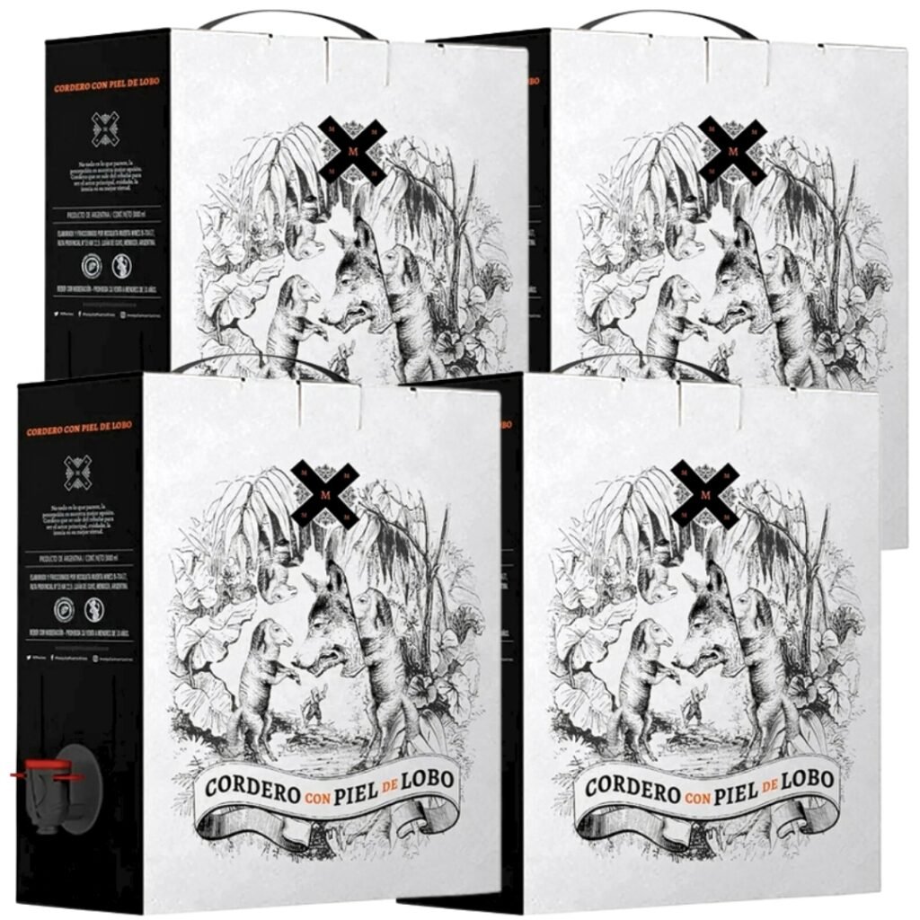 Vino Cordero con Piel de Lobo Bag in Box 3 Litros x4 unidades