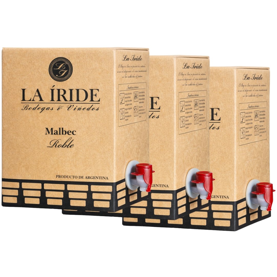 Vino La Iride Malbec Bag In Box 4,75 Litros x3 unidades
