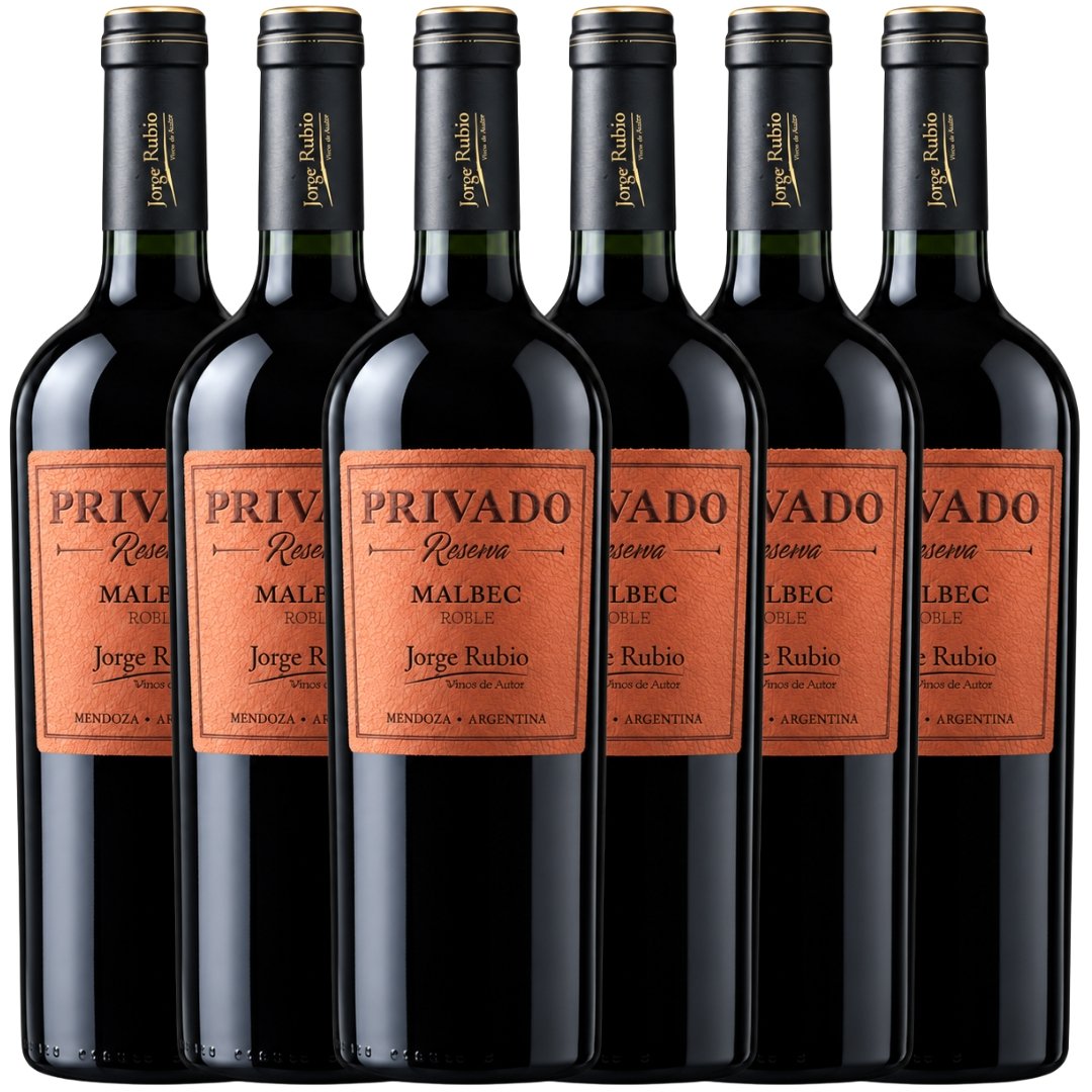 Vino Jorge Rubio Privado Reserva Malbec 750ml 6 unidades