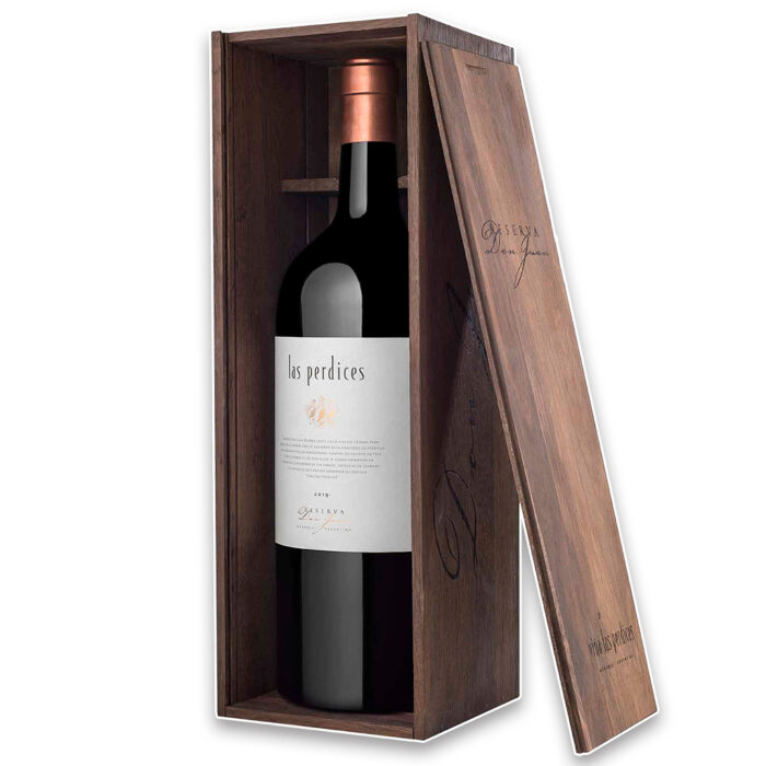 estuche vino don juan reserva malbec magnum 5 litros edicion limitada bodega viña las perdices