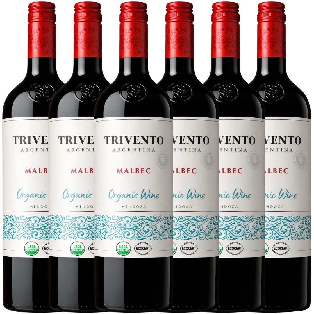 Vino Trivento Reserva Malbec Orgánico x6 unidades, pack de seis botellas de vino tinto Malbec orgánico de Bodega Trivento.