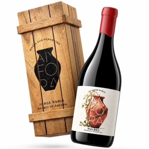 Estuche de Madera Jorge Rubio Malbec de Ánfora 750ml | Edición Limitada