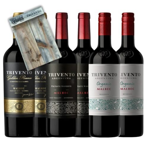 "Descubrí variedades de Malbec" x 6 + Tabla para Asados de Madera