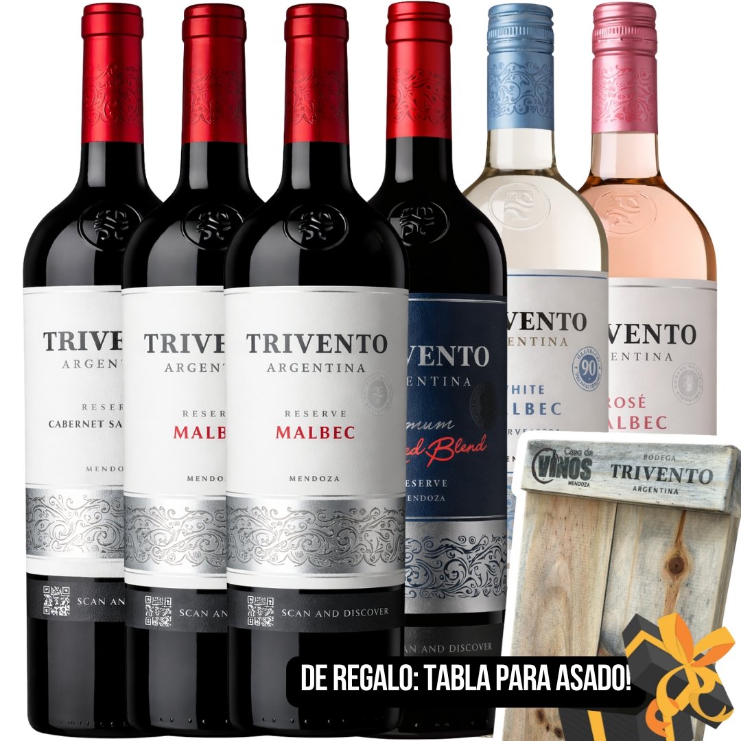 Mix Trivento Reserva x6 unidades + Tabla para Asados!