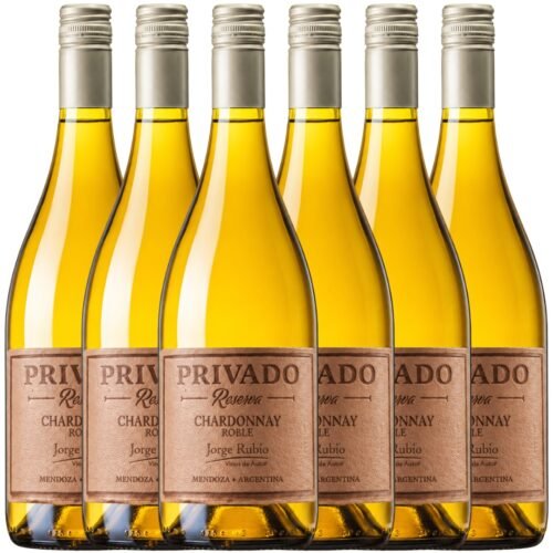 Vino Jorge Rubio Privado Reserva Chardonnay 750ml x6 unidades