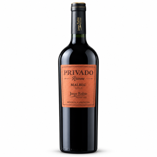 Vino Jorge Rubio Privado Reserva Malbec 750ml | Etiqueta de Cuero