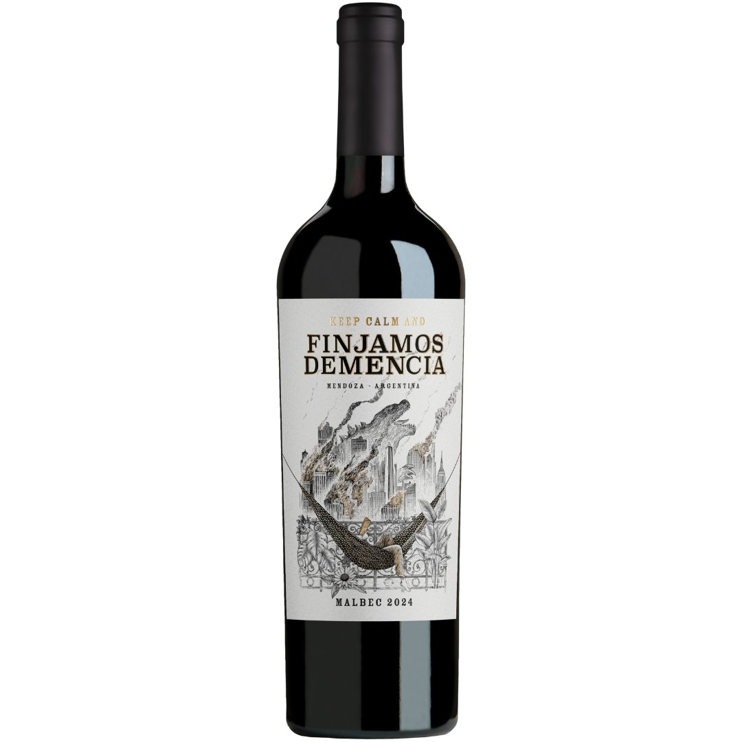 Vino Finjamos Demencia Malbec 750ml, vino tinto argentino elaborado con uvas Malbec.