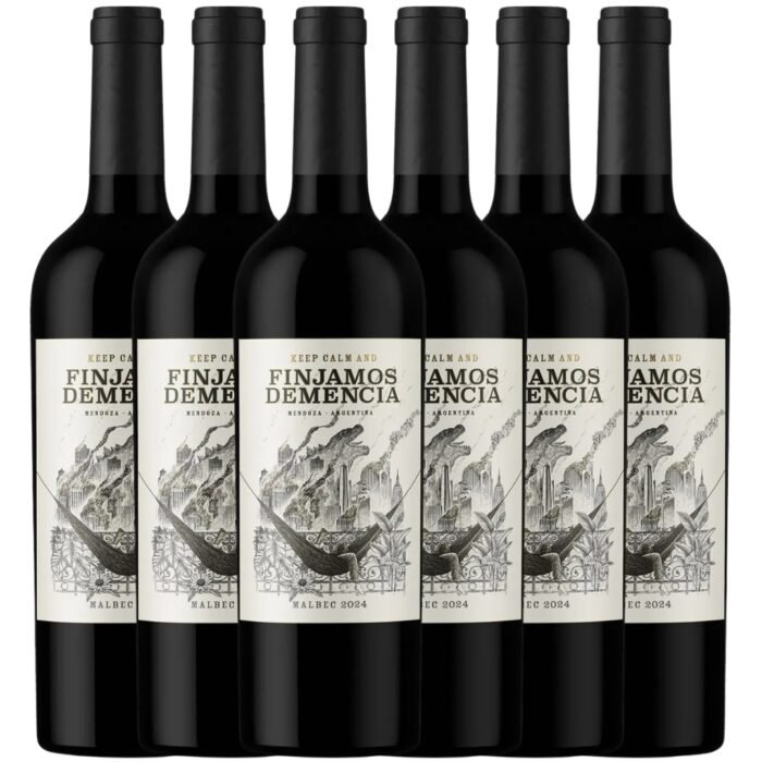 Vino Finjamos Demencia Malbec x6 unidades