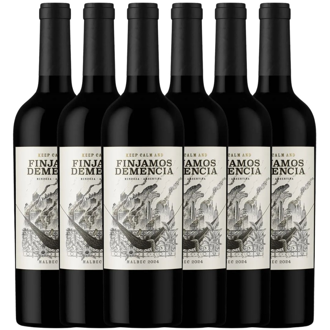 Vino Finjamos Demencia Malbec x6 unidades