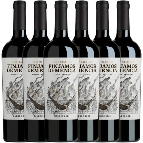 Vino Finjamos Demencia Malbec x6 unidades