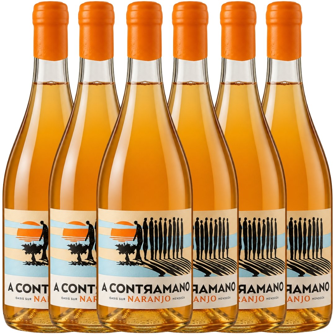 Vino Naranjo Jorge Rubio A Contramano Moscatel Rosado 750ml 6 unidades