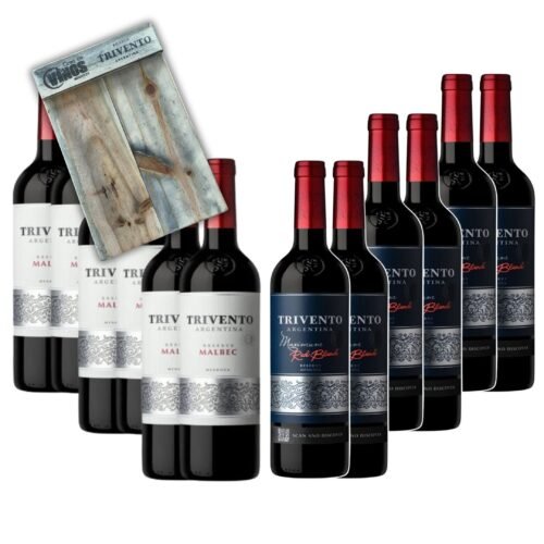 Trivento Reserva x 12 unidades + Tabla para Asados de Madera
