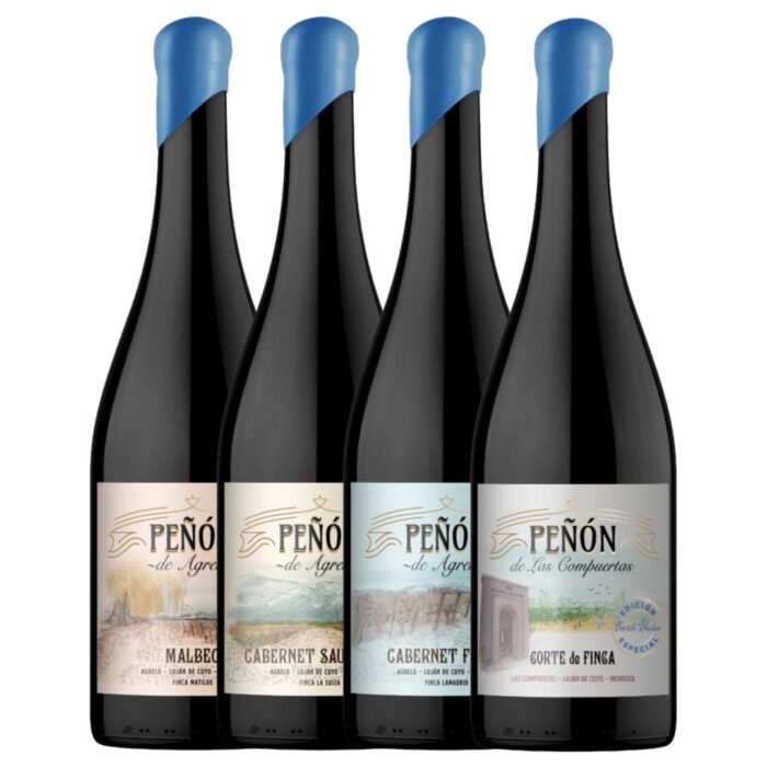 Estuche Vino Peñon de Agrelo Coleccion x 4 unidades