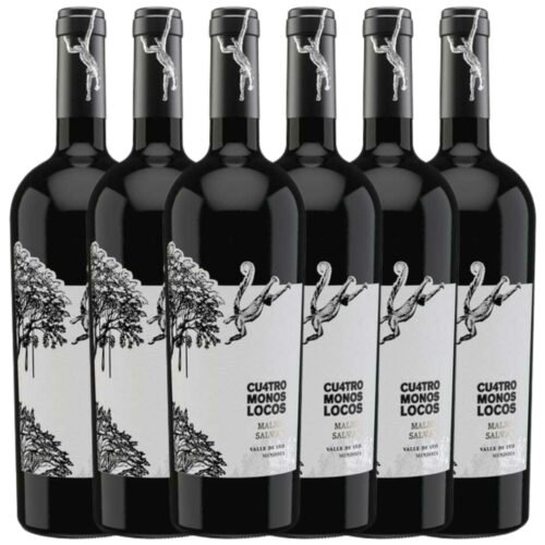 Vino Malbec Cuatro Monos Locos x6 unidades