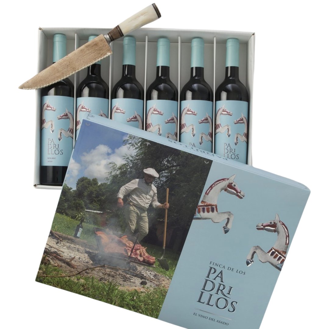 Estuche Vino Padrillos Malbec x6 unidades + Cuchillo