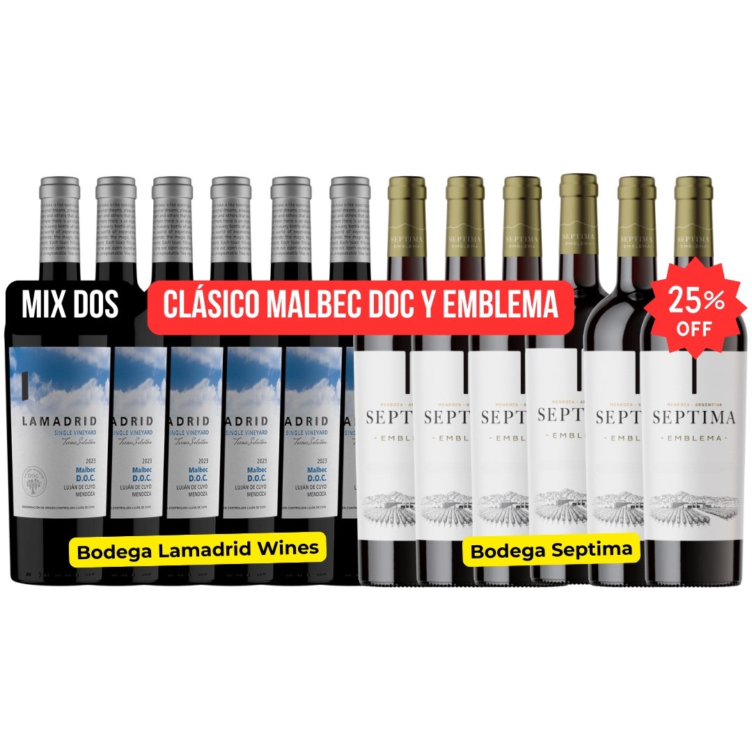 Mix Dos Vinos Lamadrid DOC + Septima Emblema x12 unidades