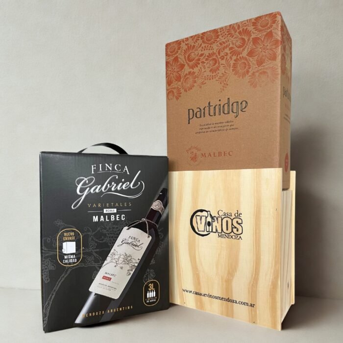 Bag in Box Vino Partridge + Finca Gabriel + Base de Madera