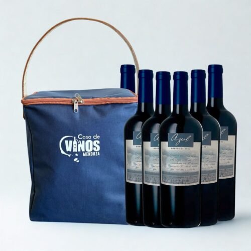 Bolso Porta Vinos más La Azul Malbec x 6 unidades