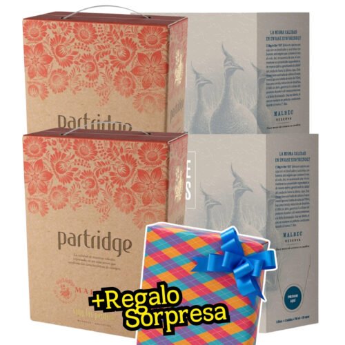 Mix Vino Perdices Reserva y Partridge Bag in Box x4 (Regalo Sorpresa)