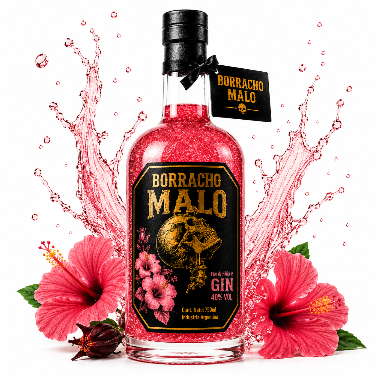 Gin Flor de Hibiscus Borracho Malo 750ml