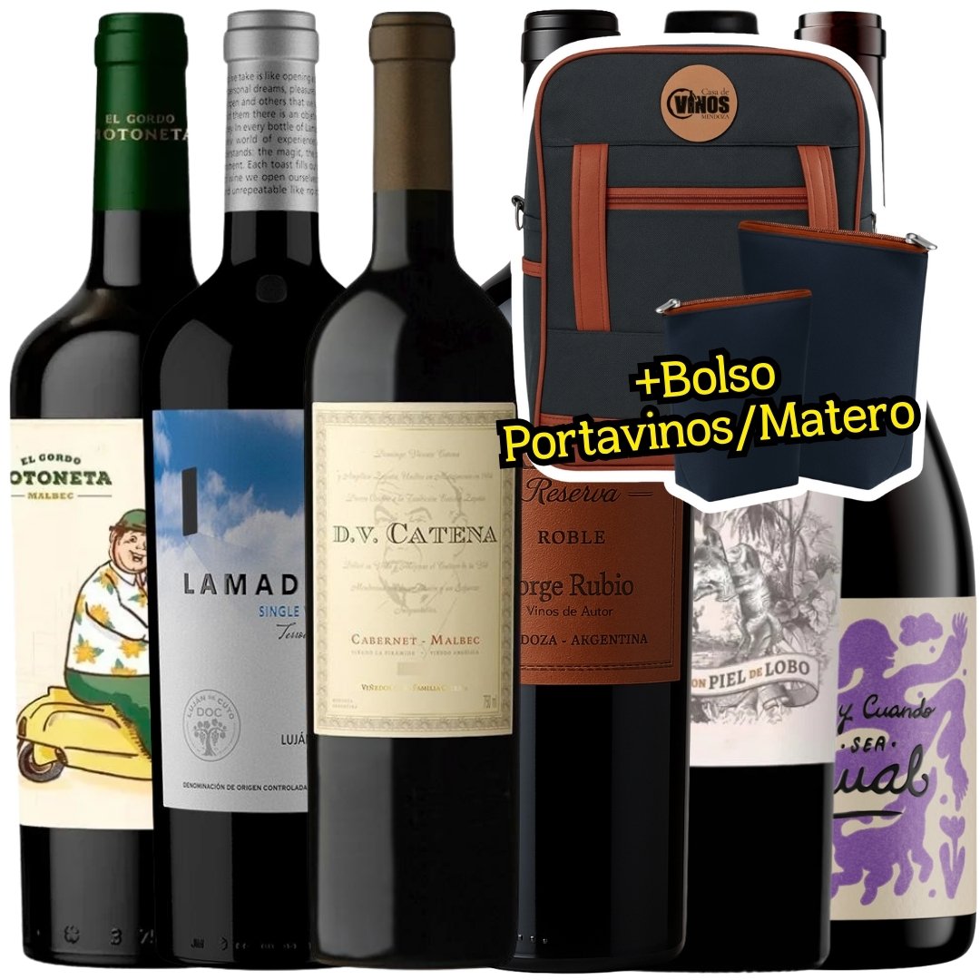 Los Clásicos mas Bolso Porta Vinos y matero