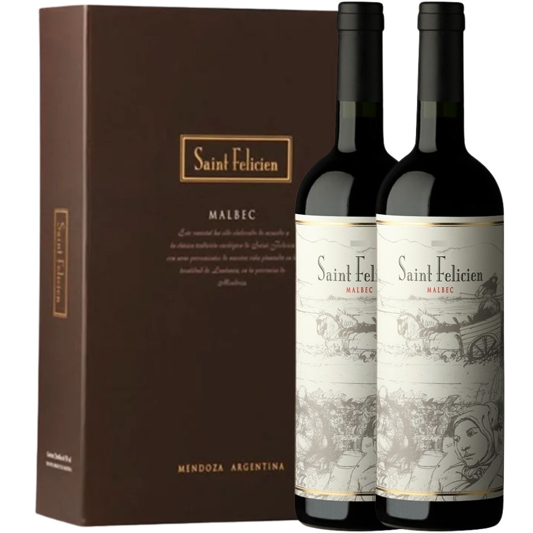 Estuche Vino Saint Felicien Malbec x2 unidades