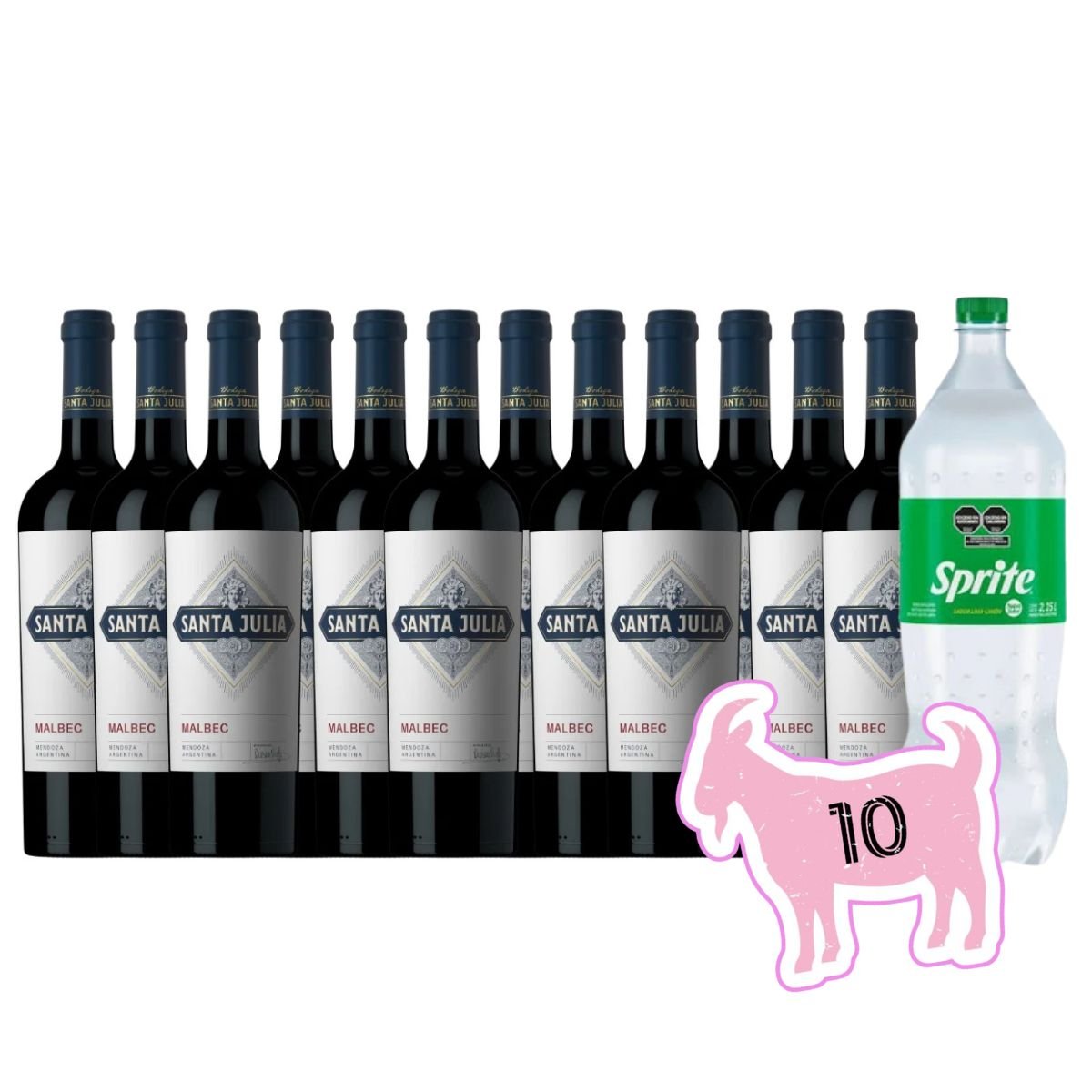 Combo GOAT – VINO + SPRITE COMO MESSI