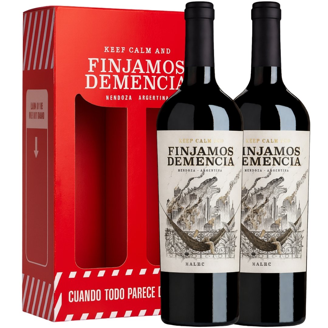 Estuche Vino Finjamos Demencia Malbec