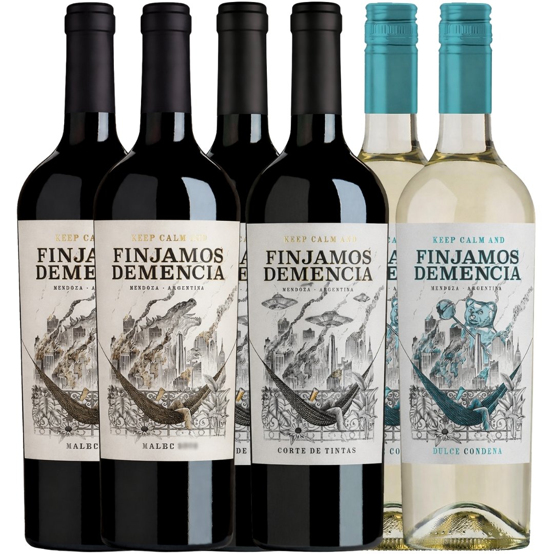 Mix Vino Finjamos Demencia x6 unidades
