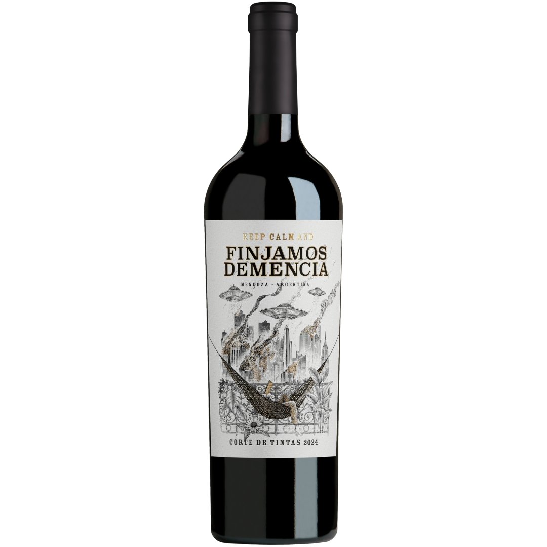 Vino Finjamos Demencia Corte de Tintas 750ml, vino tinto argentino en botella de 750ml.