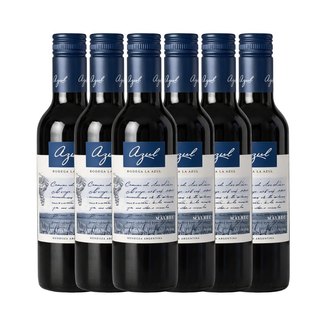 Vino Mini Azul Malbec 375ml x6 unidades