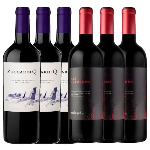 Caja 3 Vinos Zuccardi Q + 3 Vinos Ala Colorada Las Perdices