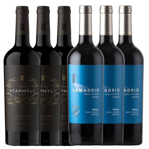Caja 3 Vinos Lamadrid Reserva + 3 Vinos Staphyle Premium