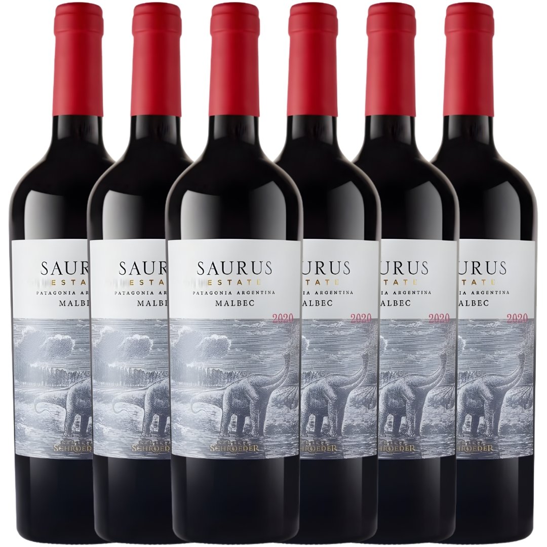 Vino Saurus Estate Malbec x6 unidades