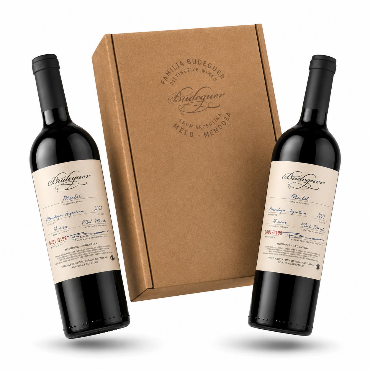 Estuche Budeguer Partida Limitada Merlot x2 unidades