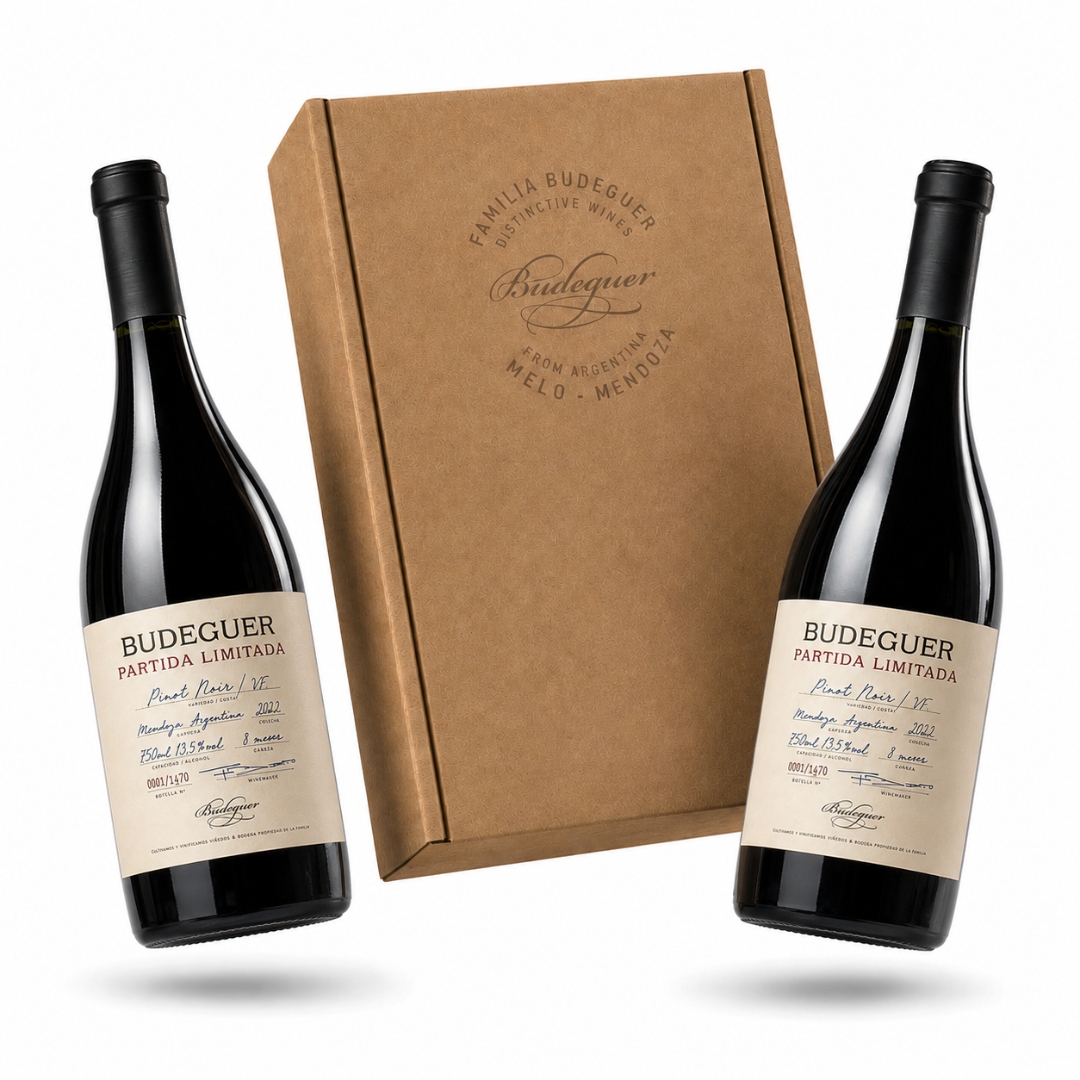 Estuche Budeguer Partida Limitada Pinot Noir x2 unidades