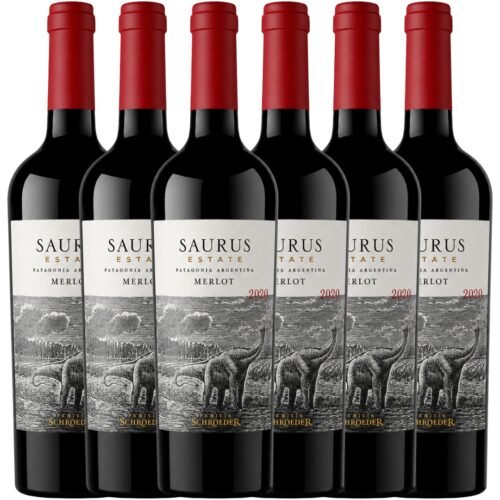 Vino Saurus Estate Merlot 750ml x6 unidades