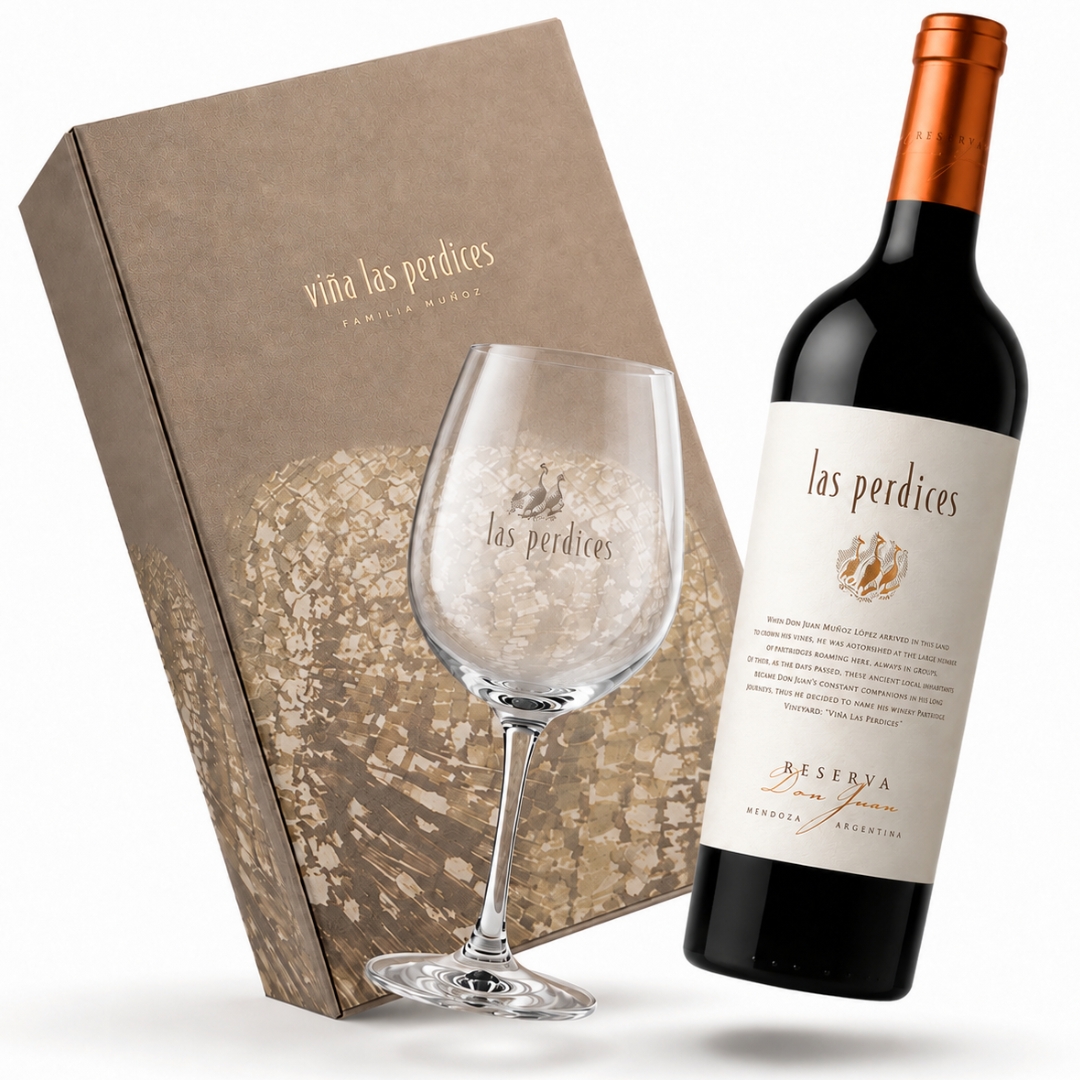 Estuche Las Perdices Don Juan Reserva + Copa Regalo