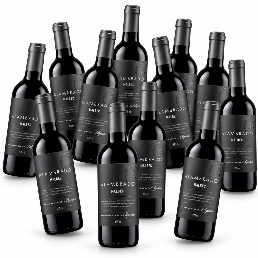 Caja x12 Vino Alambrado Malbec 375ml Medias botellas